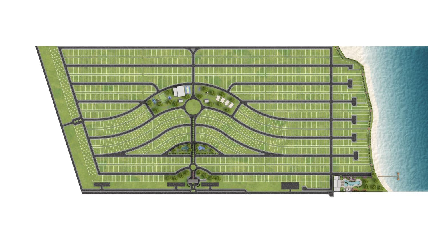 Planta do masterplan do Lake Village